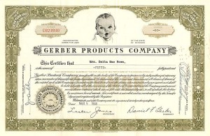 Gerber Products Co. - 1953-55 dated Baby Food and Baby Products Company Stock Certificate